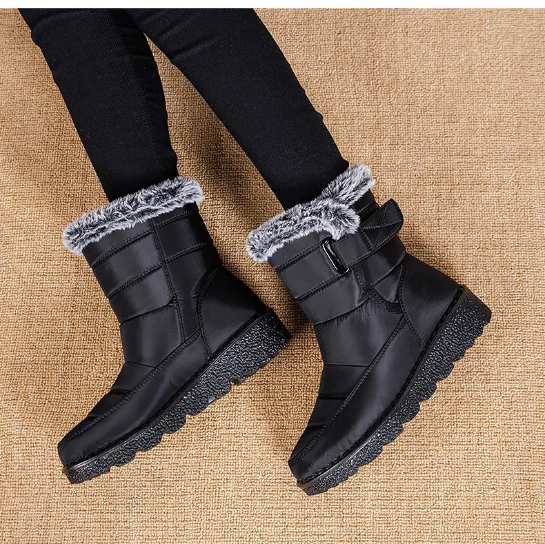 Bottines chaudes en fourrure de coton pour femmes