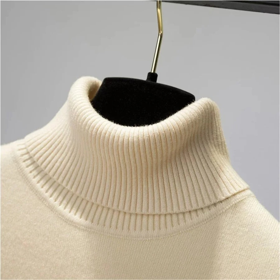 Pull à col roulé doublé de velours pour femmes