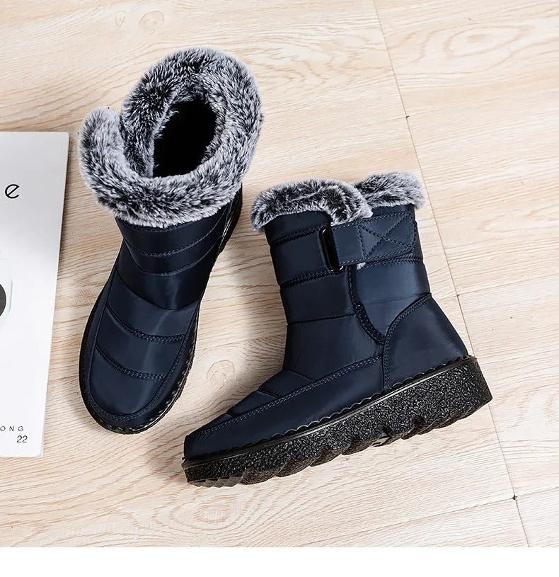 Bottines chaudes en fourrure de coton pour femmes