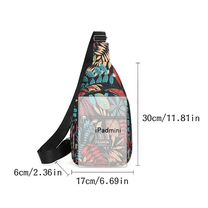 Sac bandoulière imprimé feuilles