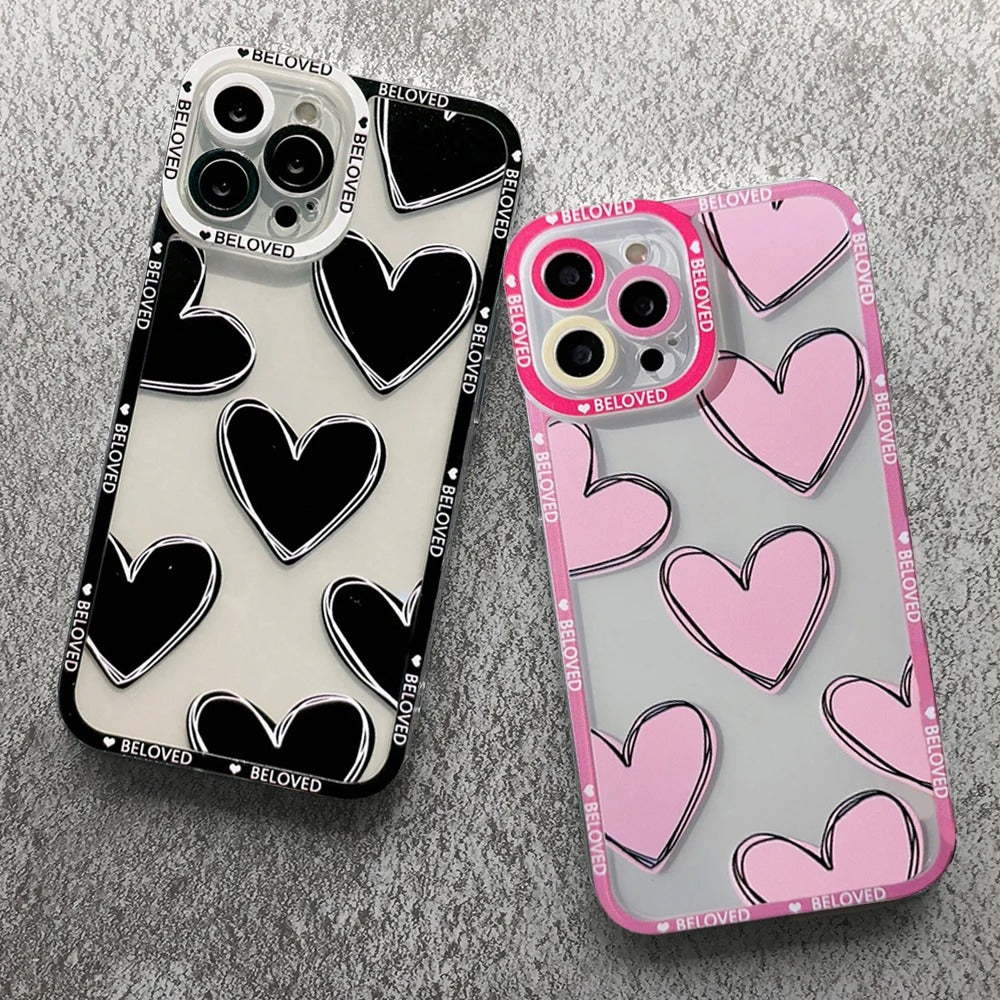Coque de téléphone coeur d'amour pour iPhone
