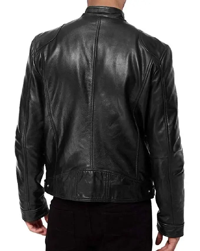 Veste de moto en cuir pour hommes