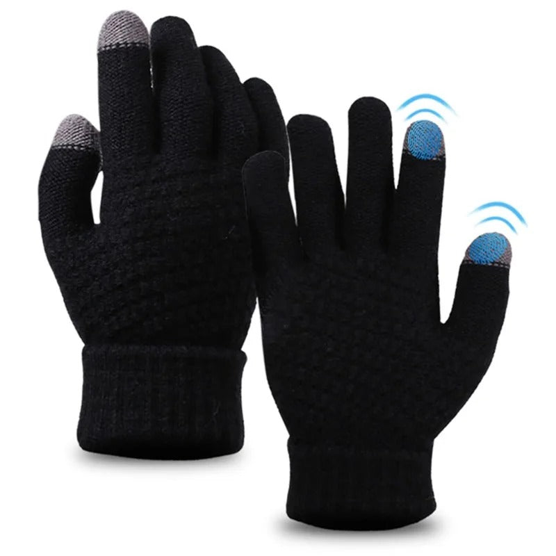 Gants d'hiver classiques en tricot à écran tactile