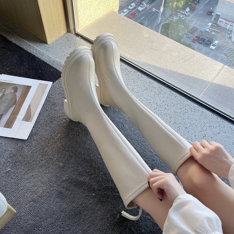 Bottes longues en cuir pour femmes