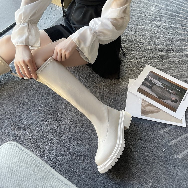 Bottes longues en cuir pour femmes