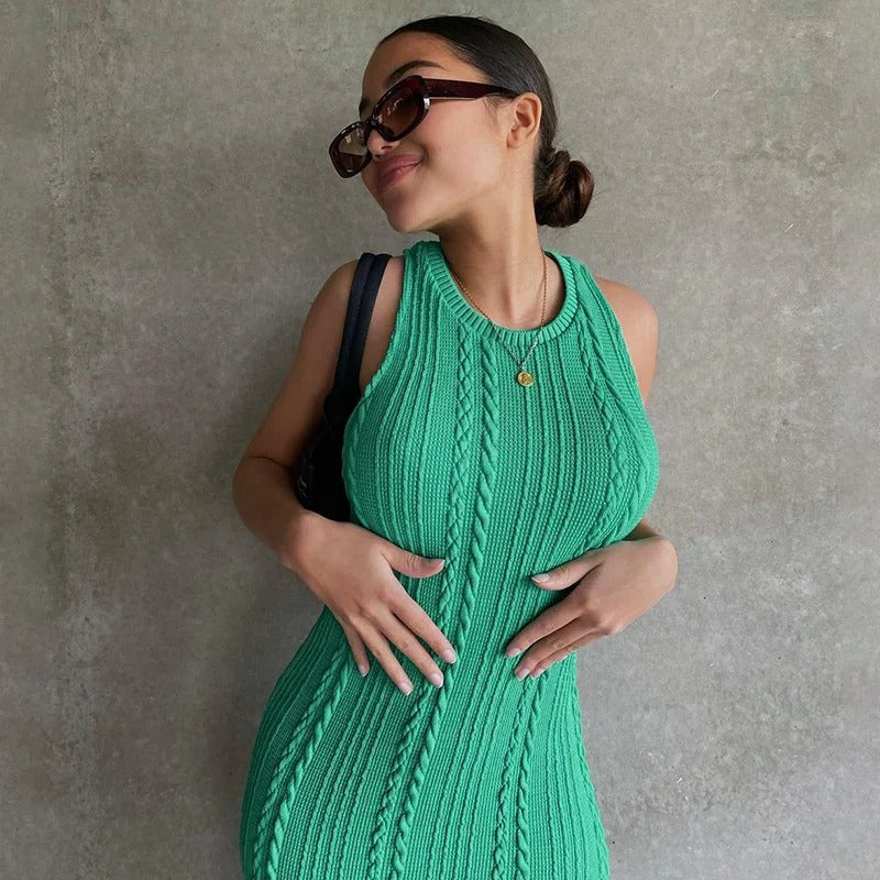 Bodycon sans manches en crochet pour femmes