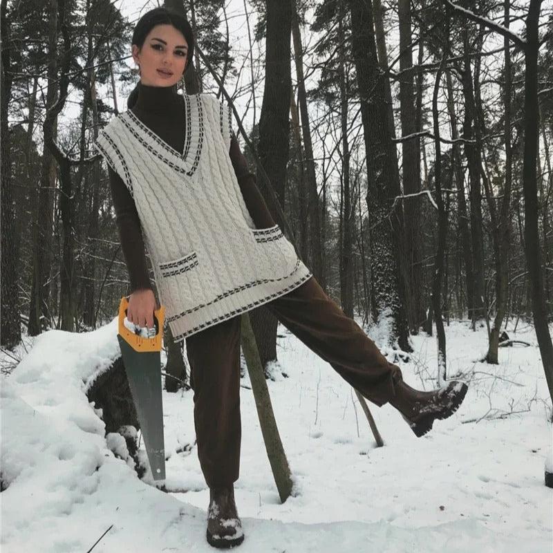 Pantalon chaud en velours côtelé pour femmes