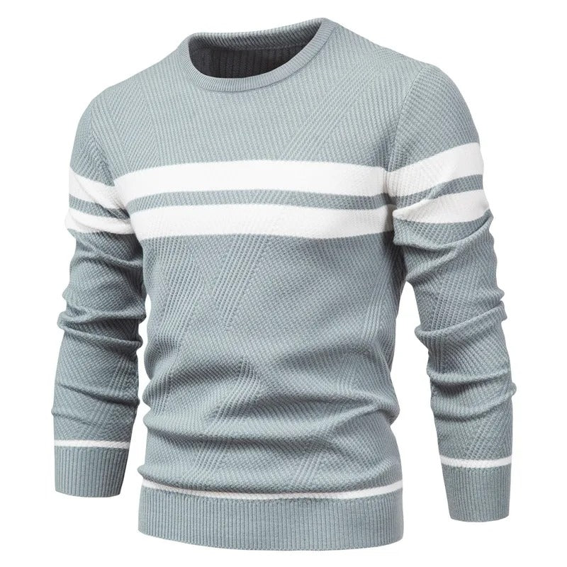 Pull-over patchwork à col rond pour hommes