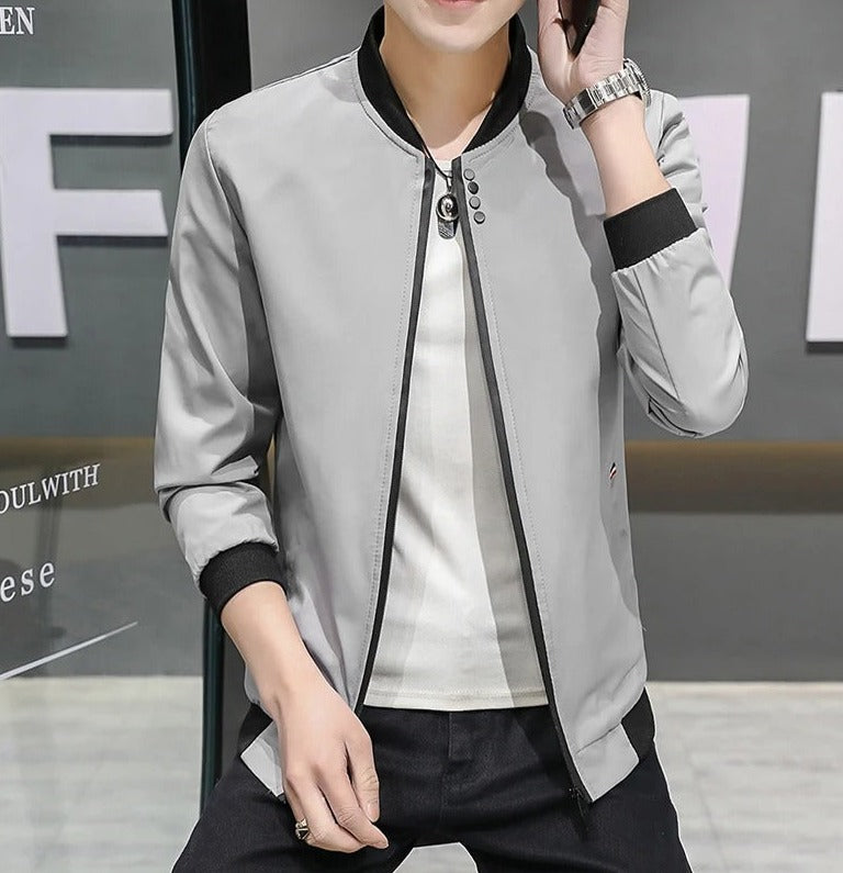 Veste coupe-vent zippée au cou pour hommes