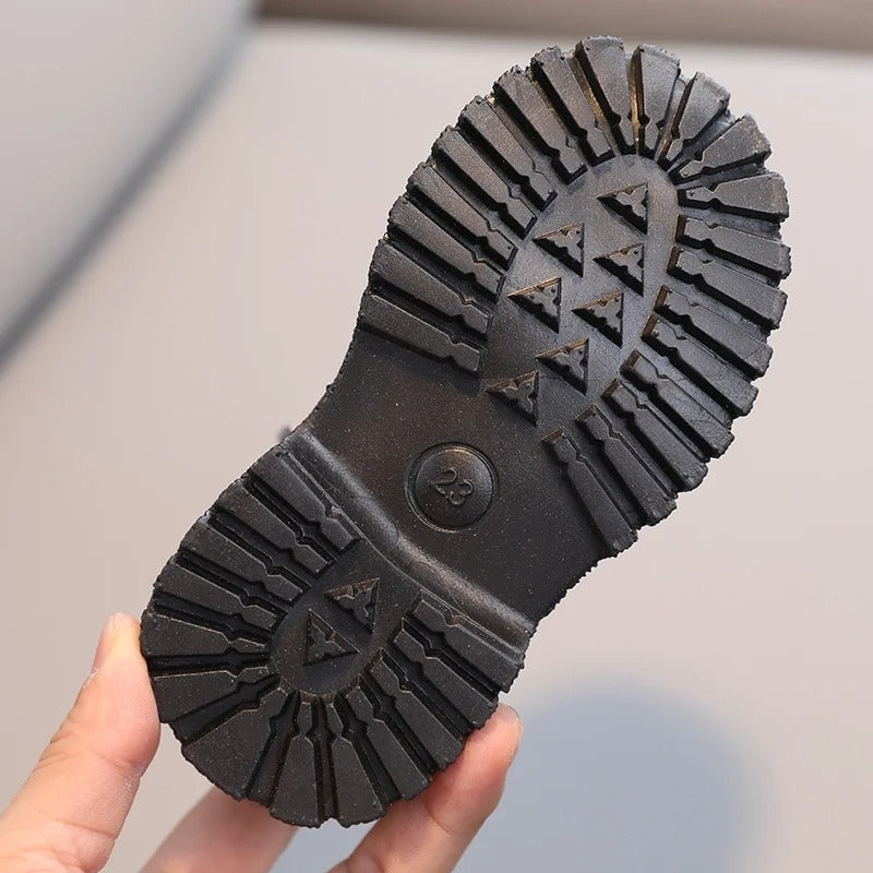 Bottes en cuir à fermeture éclair latérale pour enfants