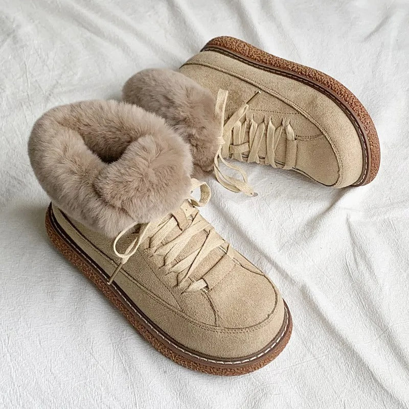 Bottines chaudes à lacets pour femmes