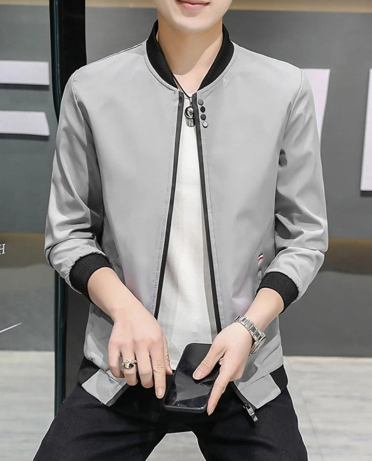 Veste coupe-vent zippée au cou pour hommes