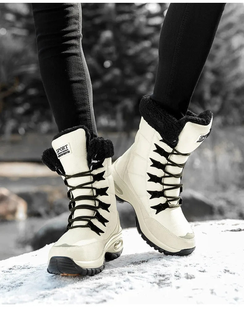 Bottes de neige imperméables à mi-mollet pour femmes