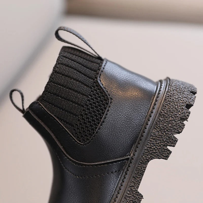 Bottes en cuir à fermeture éclair latérale pour enfants