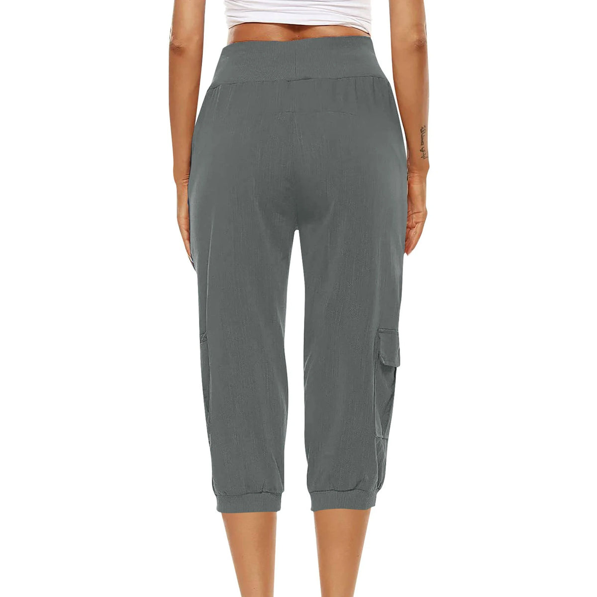 Pantalon court à taille élastique pour femmes