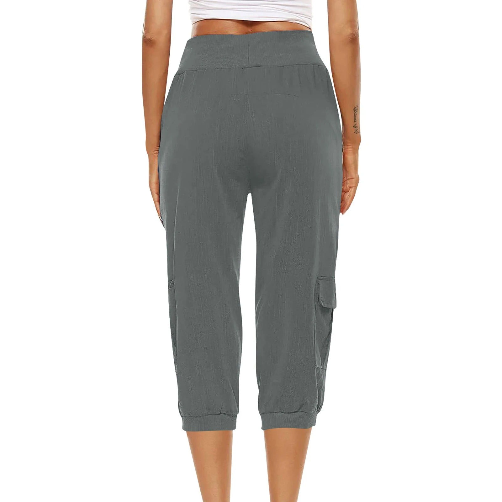 Pantalon court à taille élastique pour femmes