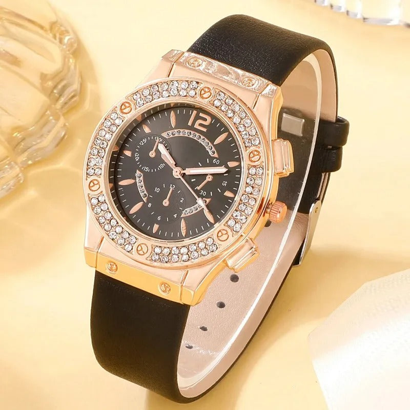Montre de luxe en strass (2 pièces)