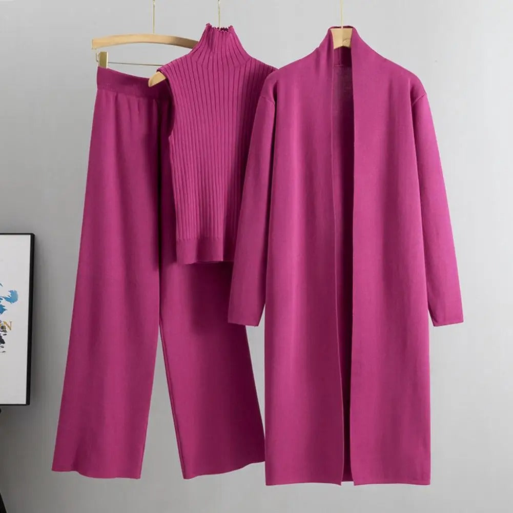 Ensemble 3 pièces Cardigan d'hiver pour femmes