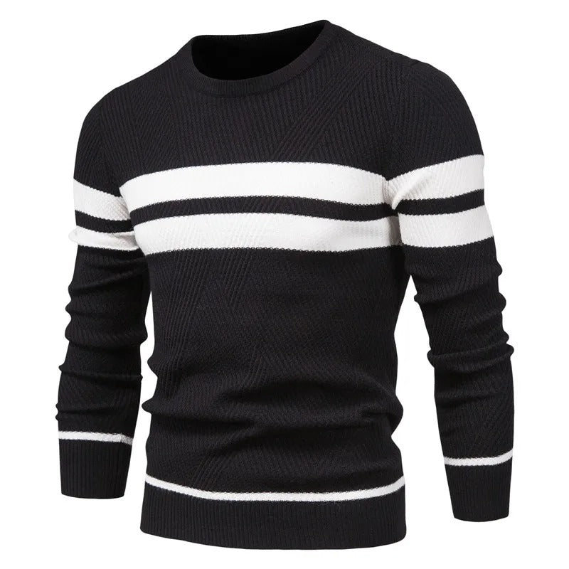 Pull-over patchwork à col rond pour hommes