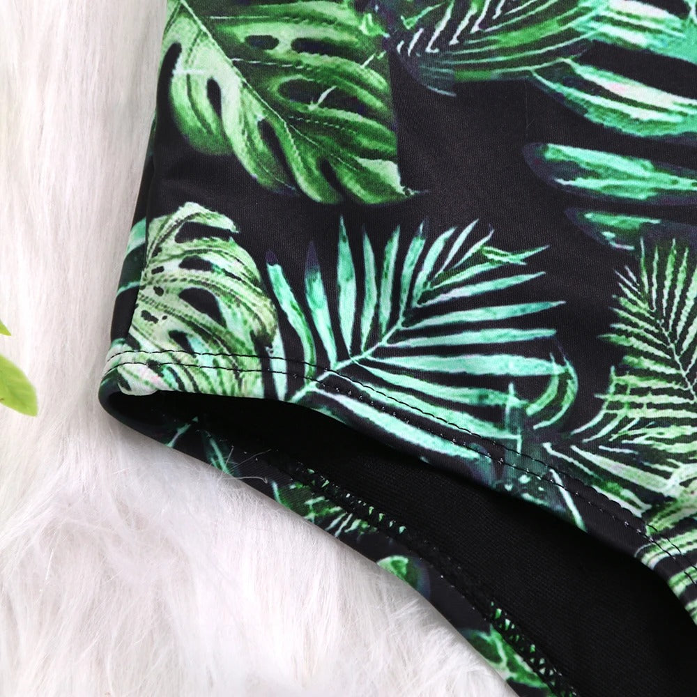 Maillot de bain à volants imprimé floral pour femmes