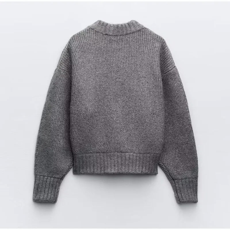 Pull à manches longues zippé pour femmes