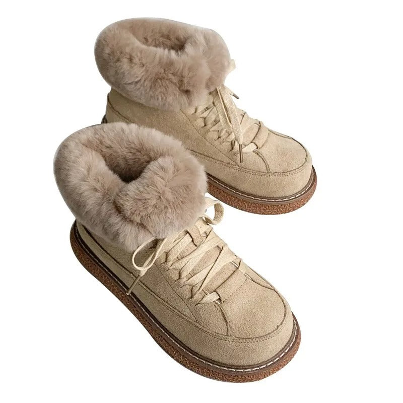 Bottines chaudes à lacets pour femmes