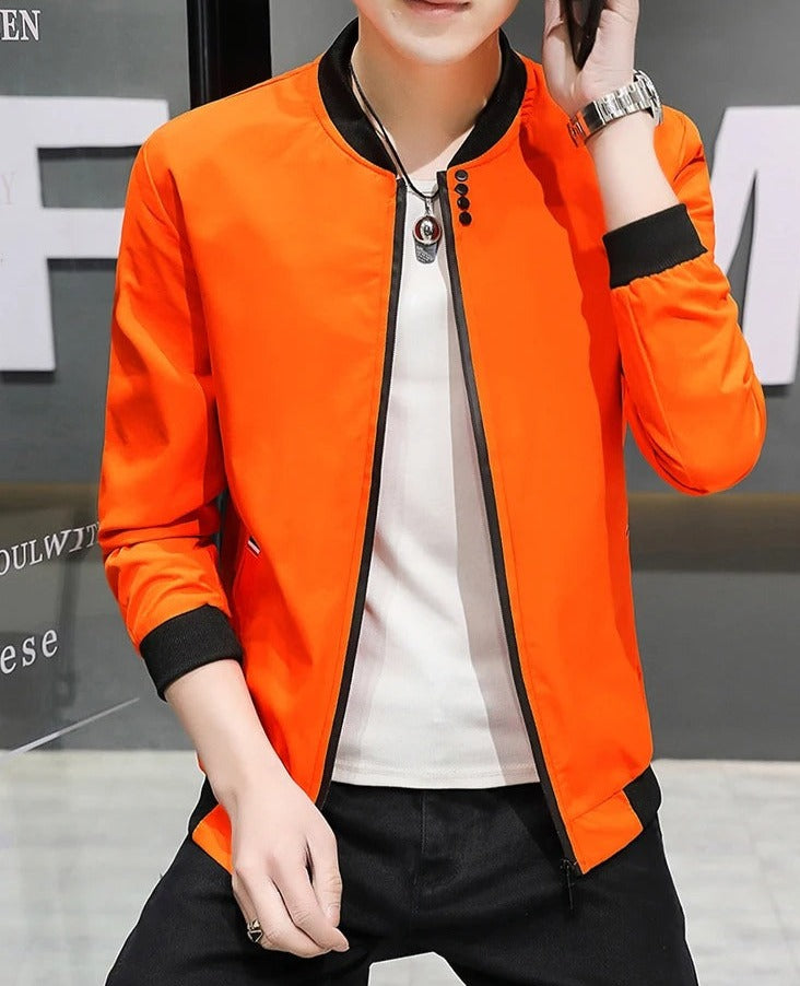 Veste coupe-vent zippée au cou pour hommes