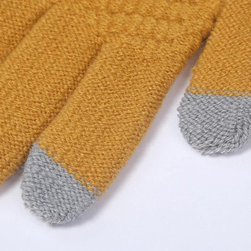 Gants d'hiver tricotés en cachemire pour femmes
