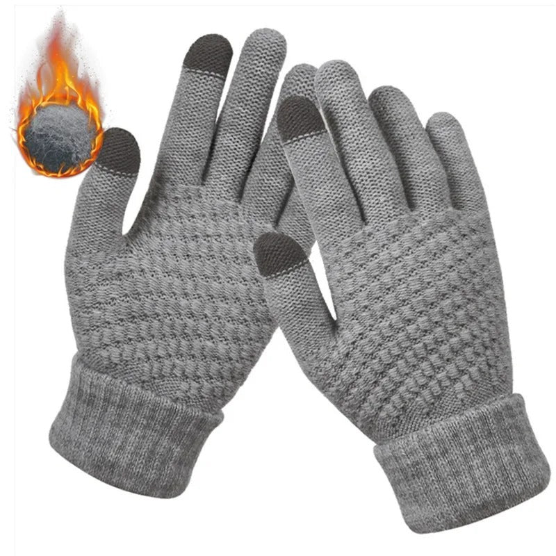 Gants d'hiver classiques en tricot à écran tactile