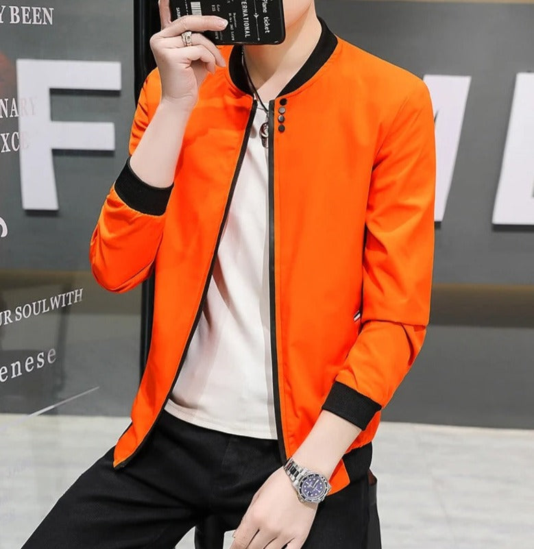 Veste coupe-vent zippée au cou pour hommes