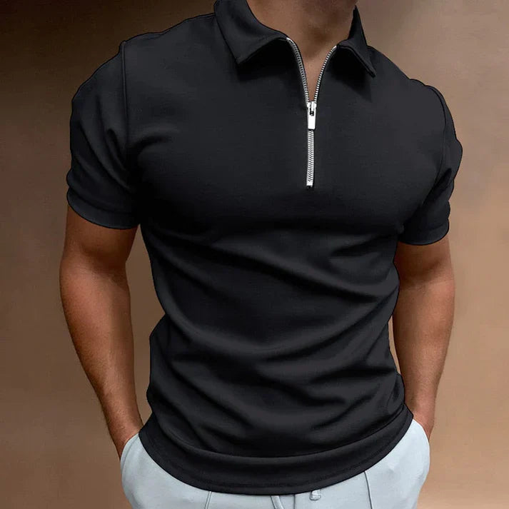 Polo Masculin Classique Coton Respirant Printemps-1