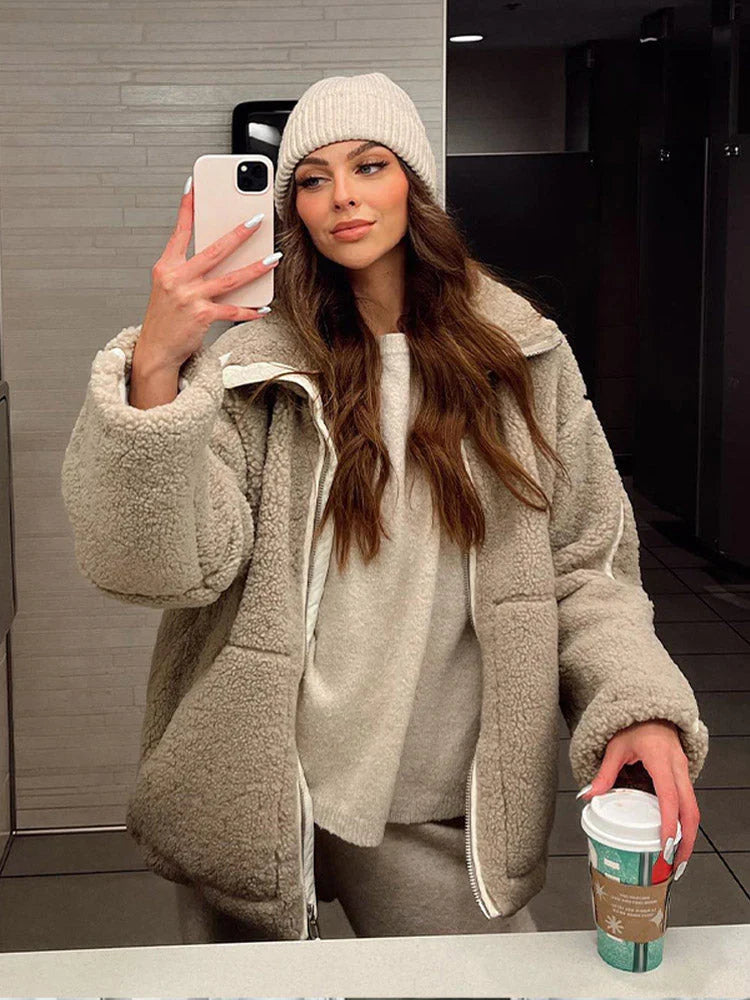 Veste Femme Décontractée en Mélange de Polyester et Acrylique-4