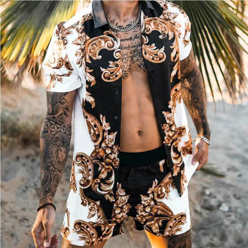 Ensemble de Loisirs pour Hommes Patchwork Coton Polyester 1