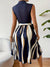 Robe Femme Patchwork Élégante avec Ceinture en Polyester-5