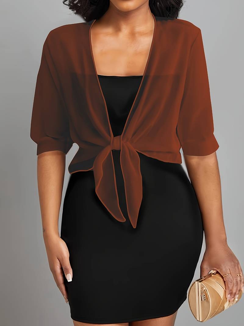 Variant image for Chemisier Femme Chic Ouvert Aéré Tissu Léger-42