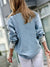 Chemise en Jean Femme Éléganter Détails en Dentelle Denim-5