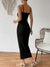Robe Femme Longue Sexy avec Fente et Volants en Tissu Léger-3