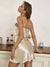 Robe de Soirée Femme Mini Satinée Col V Élégante 4