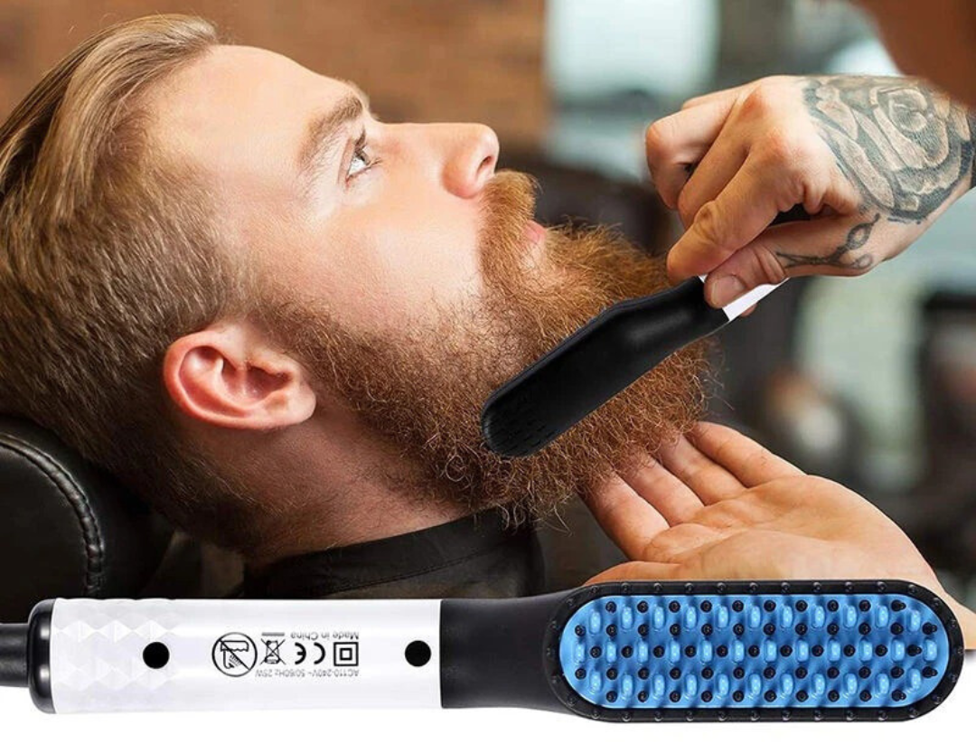 Brosse à lisser les poils de barbe pour homme