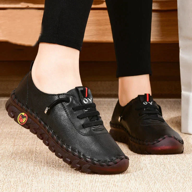 Variant image for Chaussures Femmes Confortables Noires Orthopédiques Sans Ampoules Cuir Synthétique-28