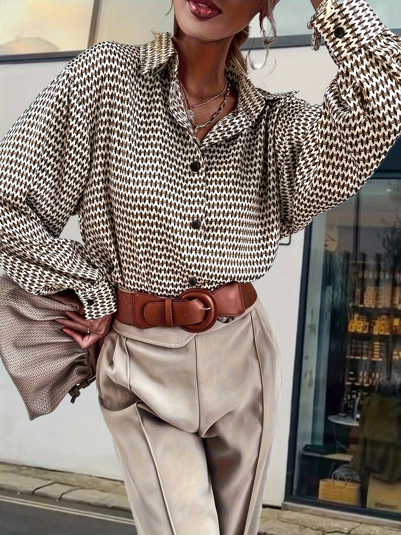 Chemisier Femme Vintage à Manches Longues en Coton Chic-5