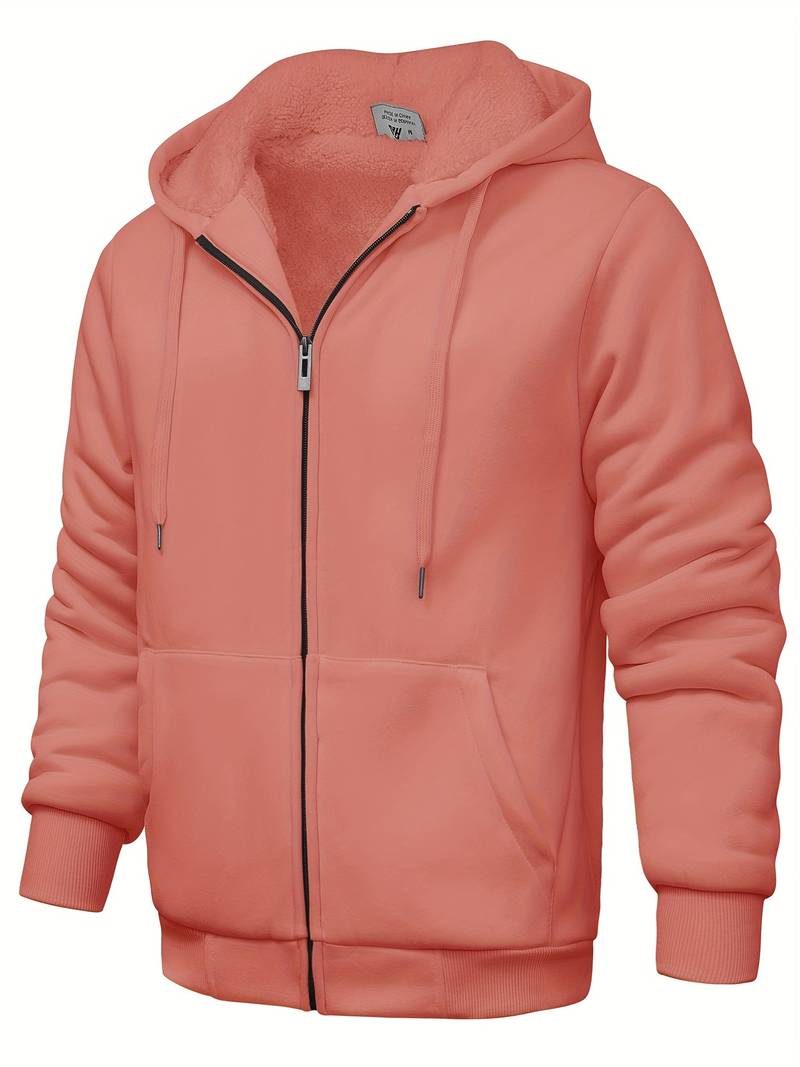 Variant image for Sweat à Capuche Homme Monochrome Zippé en Mélange de Coton et Polyester-36