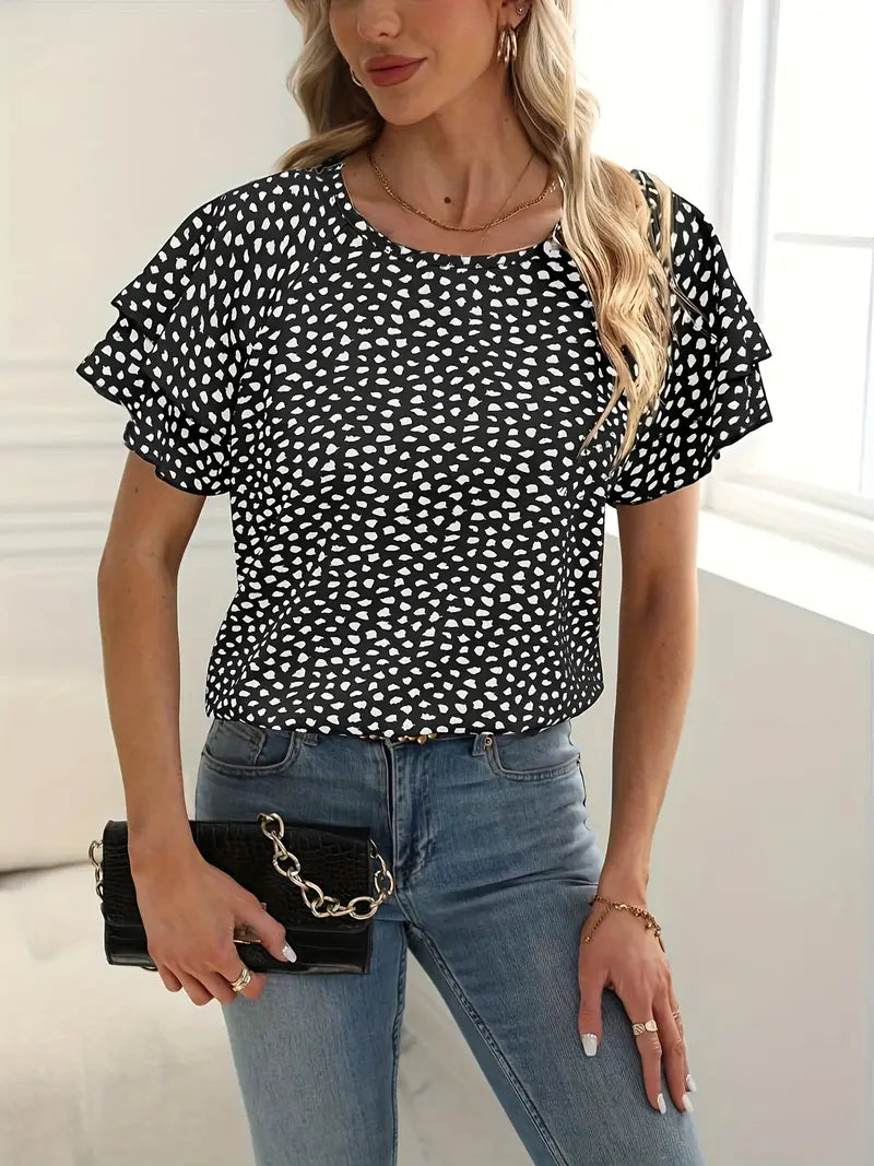Variant image for Chemisier Femme Chic à Volants 100% Polyester-25