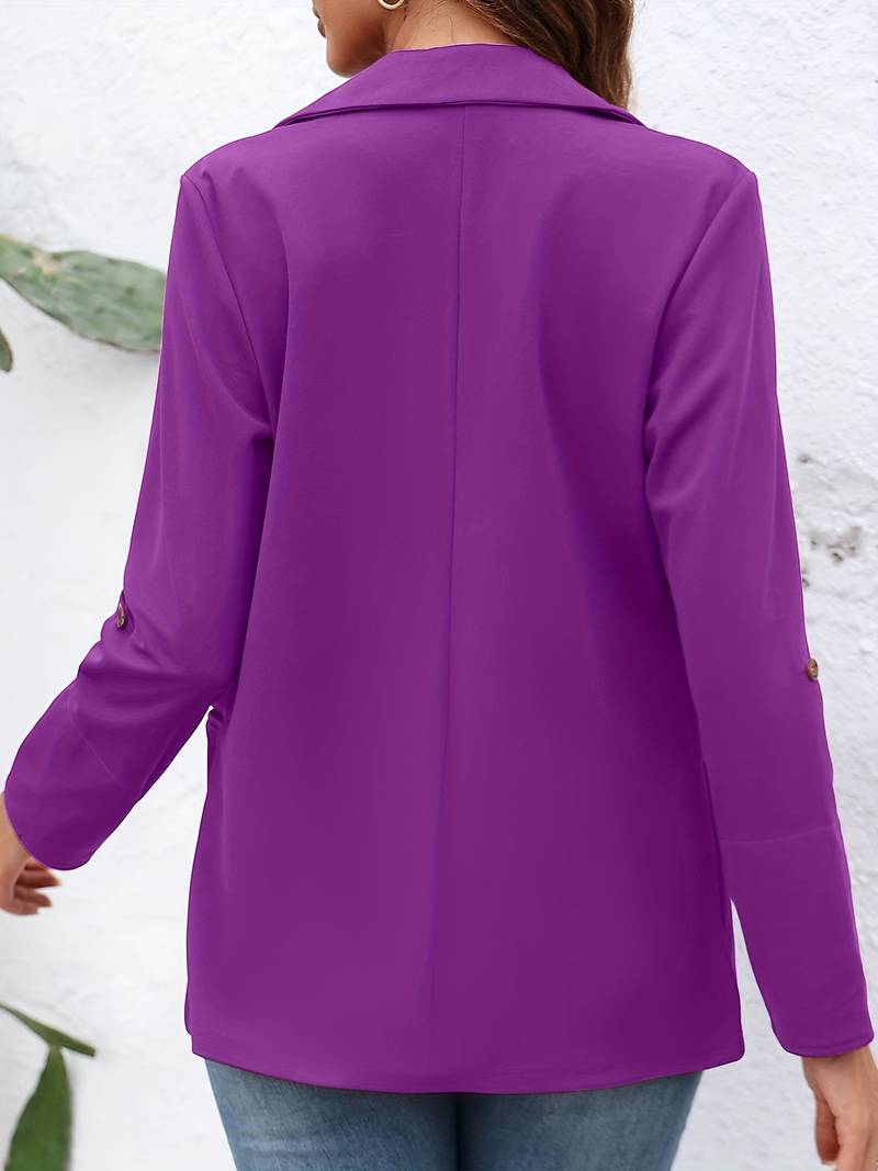 Blazer Femme Ouvert Décontracté Tissu de Qualité-3