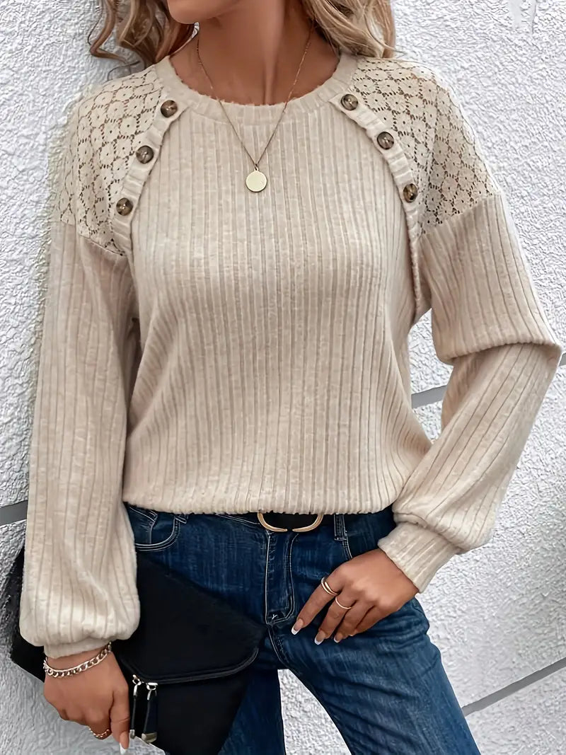 Tee Shirt Manche Longue Femme Chic Tissu Doux-4