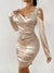 Robe Femme Sans Épaule Volants Polyester Élégante-4