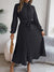 Variant image for Robe Femme Longue Élégante Monochrome avec Col Sophistiqué en Polyester-6