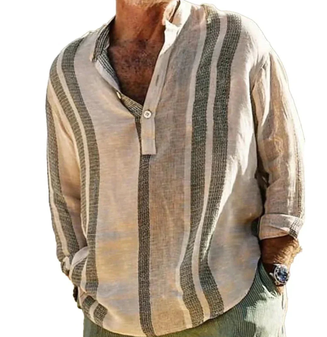 Variant image for Chemise Homme Décontractée en Lin Respirant-1