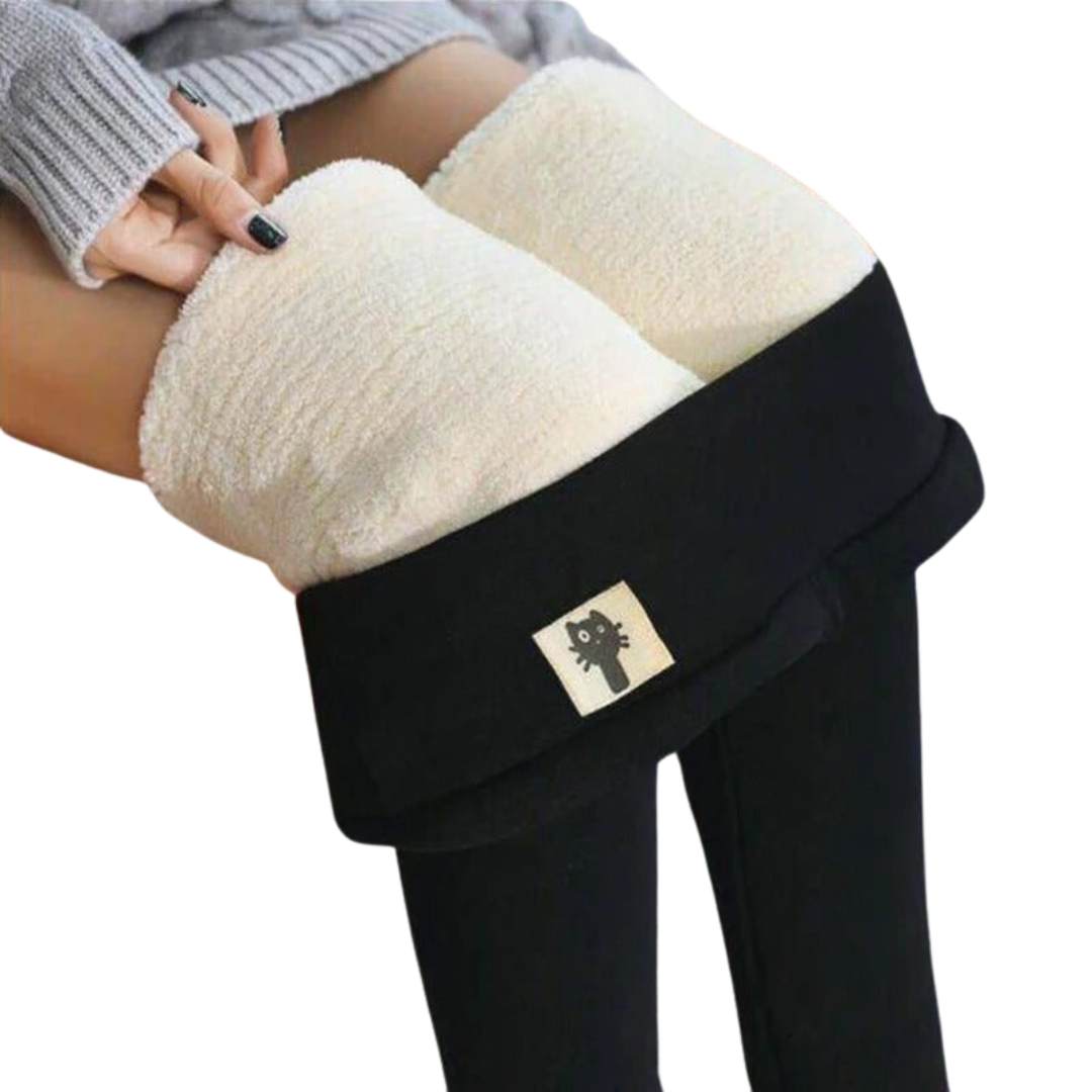 Leggings d'hiver pour femmes en laine polaire doublée de velours