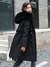 Parka à capuche avec col en fourrure pour femme
